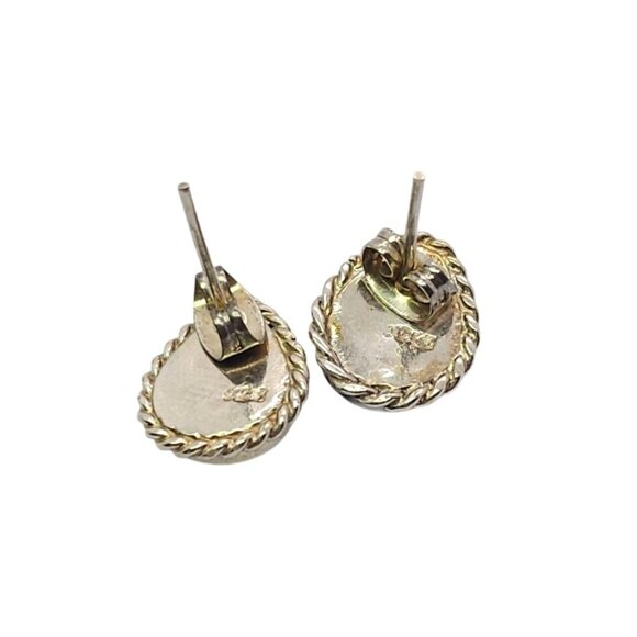 Sterling Silver Larimar Teardrop Cabochon Pierced Earrings Dominican Republic - Picture 9 of 10